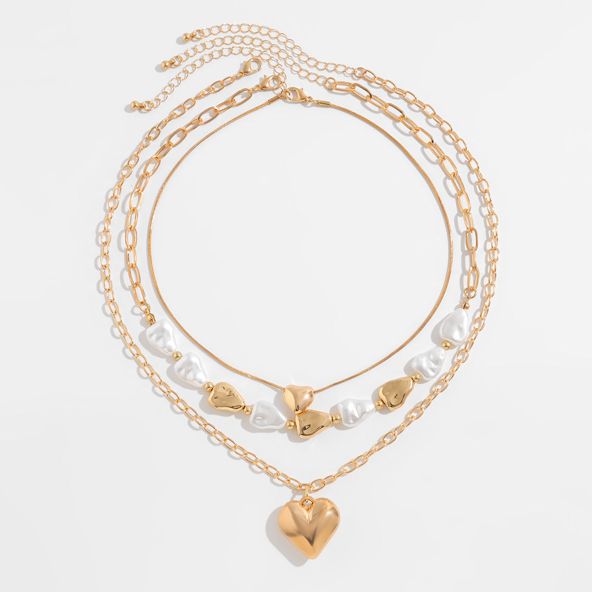 Irregular Metal Heart Pendant Necklace For Women