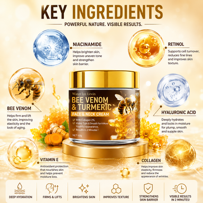 Bee Venom Instant Facial Lifting Cream – Firm, Tighten & Smooth Loose Skin | Hyaluronic Acid Anti-Aging Moisturiser for All Skin Types