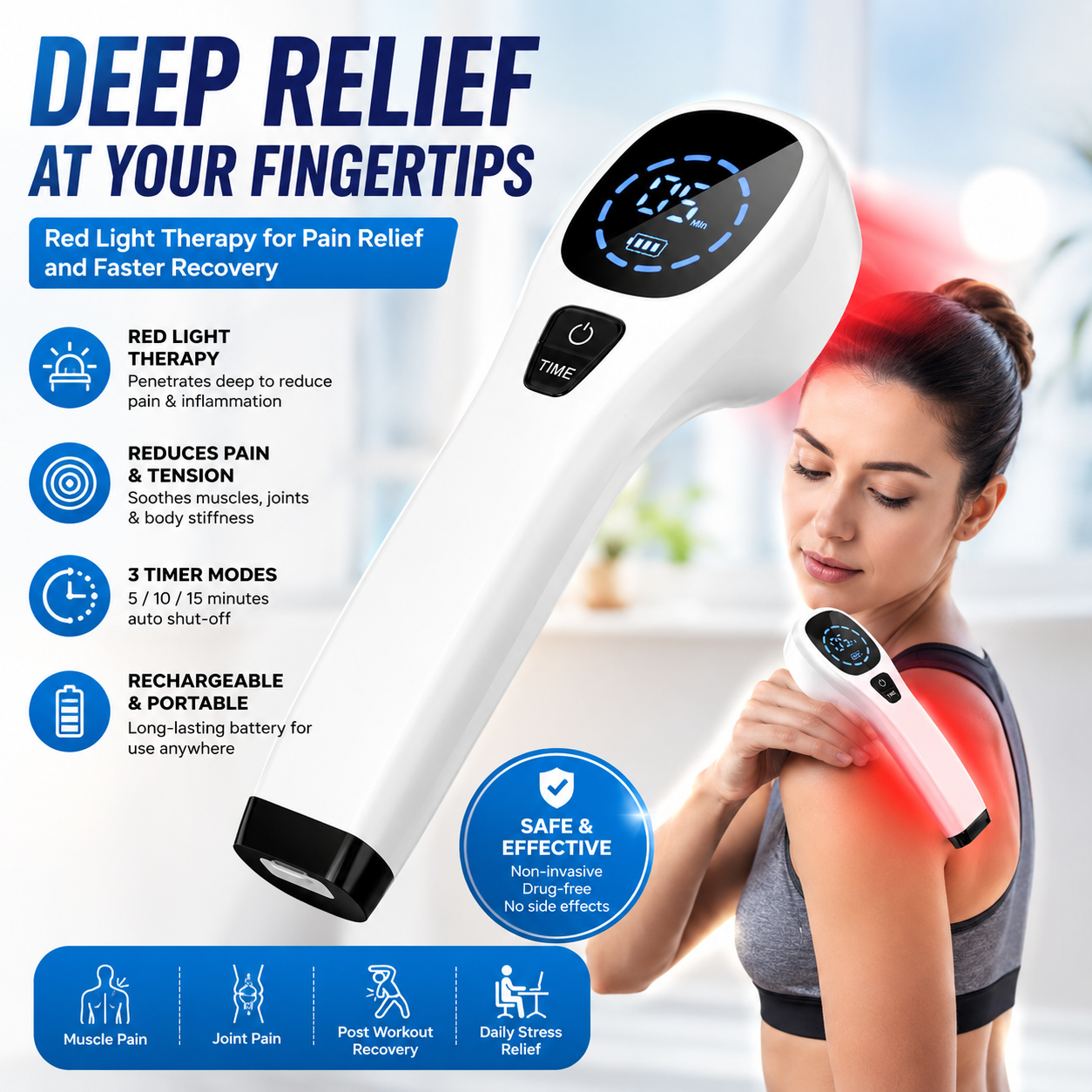 Cold Laser Therapy Device for Pain Relief | Includes Free Safety Glasses