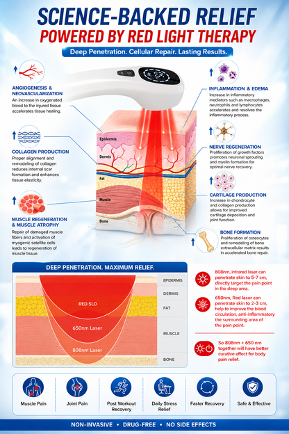 Cold Laser Therapy Device for Pain Relief | Includes Free Safety Glasses
