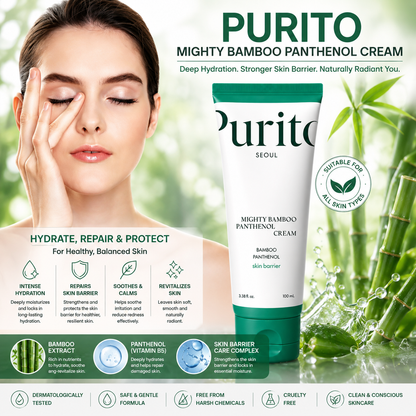 Purito Bamboo Panthenol Repair Cream – Intensive Moisturizing & Soothing Face Cream for All Skin Types
