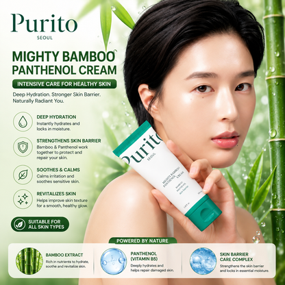 Purito Bamboo Panthenol Repair Cream – Intensive Moisturizing & Soothing Face Cream for All Skin Types