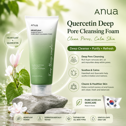 Anua Heartleaf Korean Skincare Set – Deep Cleansing Face Wash & Makeup Cleansing Oil for Pore Care and Hydrated Skin