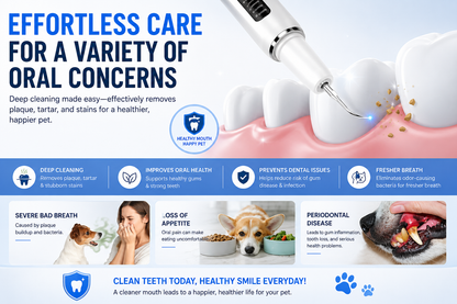 Ultrasonic Dog Dental Cleaner – IPX6 Waterproof Pet Teeth Scaler & Tartar Remover with 5 Cleaning Modes