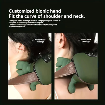 Bionic Finger Electric Neck Massager | Cordless Kneading Shiatsu Shoulder Massager | Portable Pain Relief Device for Home, Office & Travel Use