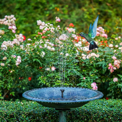 Solar Garden Fountain | Upgraded 1.4W Solar Pump with 7 Spray Patterns | No Electricity Needed | Outdoor Water Feature for Pond, Patio & Bird Bath