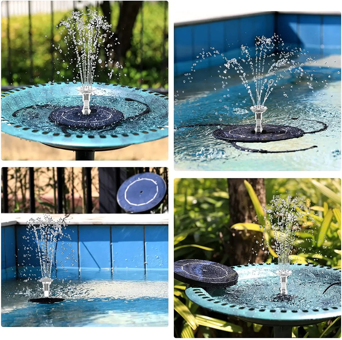 Solar Garden Fountain | Upgraded 1.4W Solar Pump with 7 Spray Patterns | No Electricity Needed | Outdoor Water Feature for Pond, Patio & Bird Bath