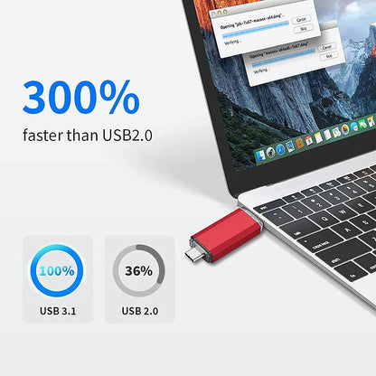 2TB OTG USB Flash Drive USB 3.0 Type C For iPhone ipad 1TB 512GB 256G Pendrive Samsung Huawei Xiaomi Android Laptop Memory Stick