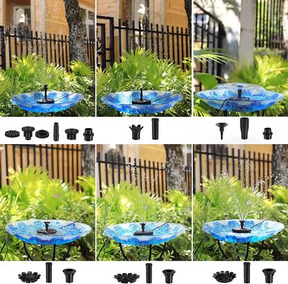 Solar Garden Fountain | Upgraded 1.4W Solar Pump with 7 Spray Patterns | No Electricity Needed | Outdoor Water Feature for Pond, Patio & Bird Bath