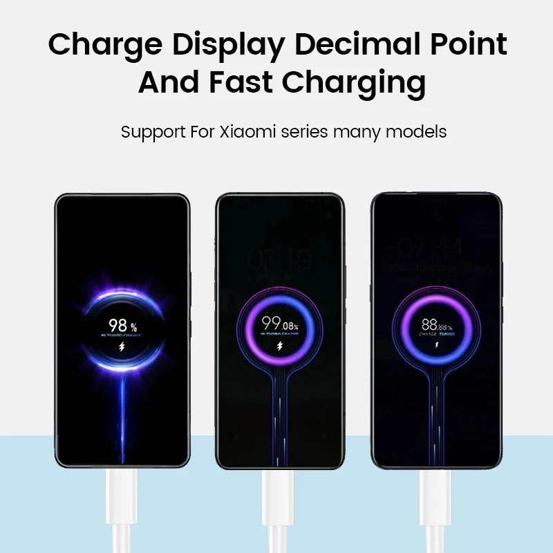 Fast Charger Type-C Cable For Xiaomi 10 11 12 Lite 13T Redmi Note 11T 12T 13 Pro POCO F4 F5 X4 GT X5 X6 iphone 15 pro and above Quick Charge